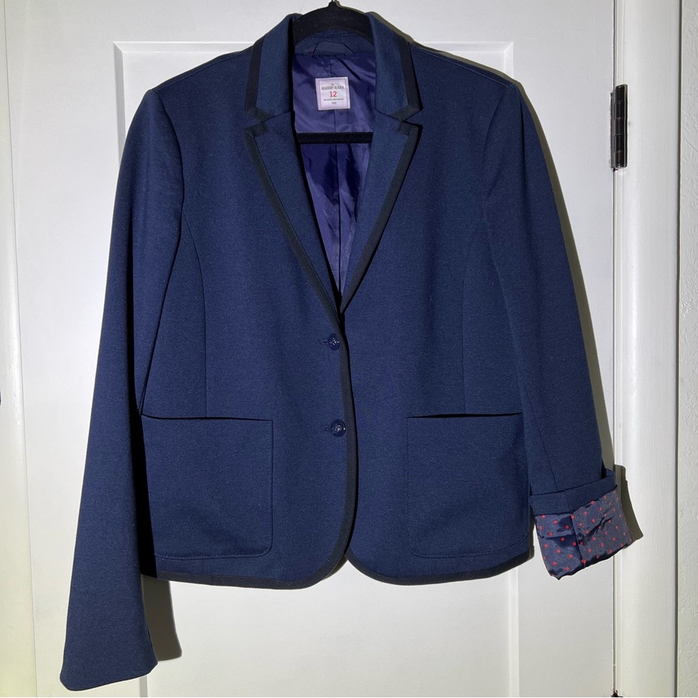Gap Academy Blazer, Navy with Red Polka Dot Lining, Size - 12